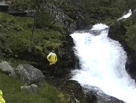Julian by another impressive fall of the river